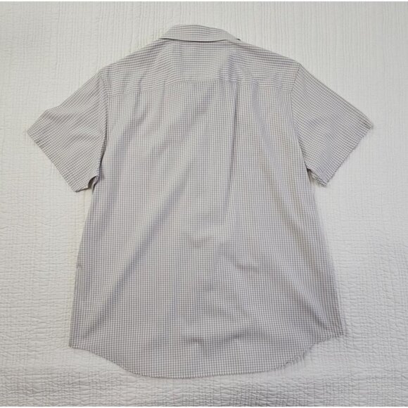 Calvin Klein Two Pocket Shirt Men's L Grey & White Checked Short Sleeve EUC LN - Picture 10 of 14